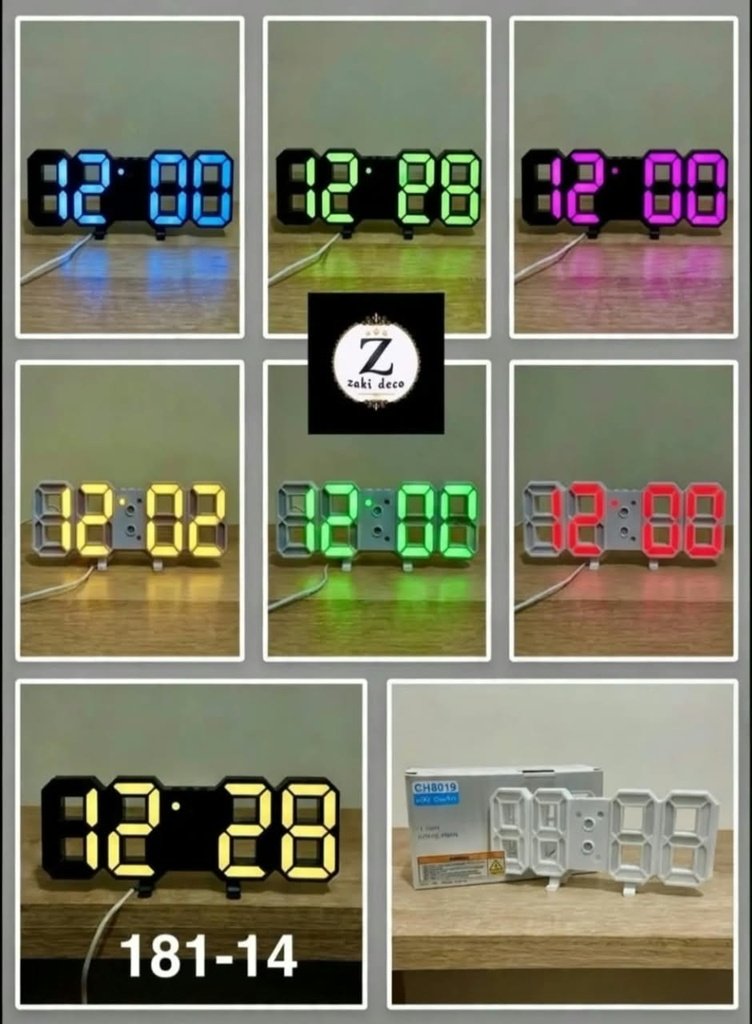 ساعة رقمية LED ثلاثية الأبعاد 181-14