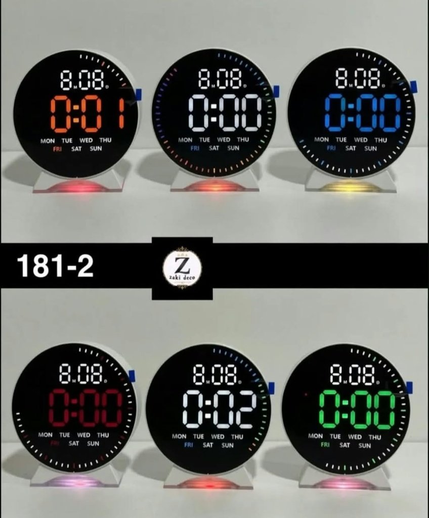 RÉVEIL DIGITAL LED ROND SOCLE TRANSPARENT 181-2