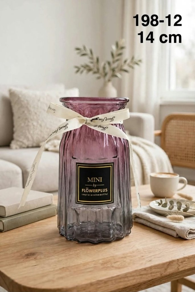 VASE EN VERRE TEINTÉ PRUNE 198-12