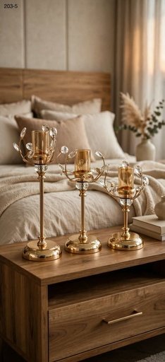 [203-5] BOUGEOIRS FLEUR CRISTAL DORÉS 203-5