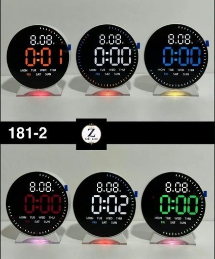 [181-2] RÉVEIL DIGITAL LED ROND SOCLE TRANSPARENT 181-2